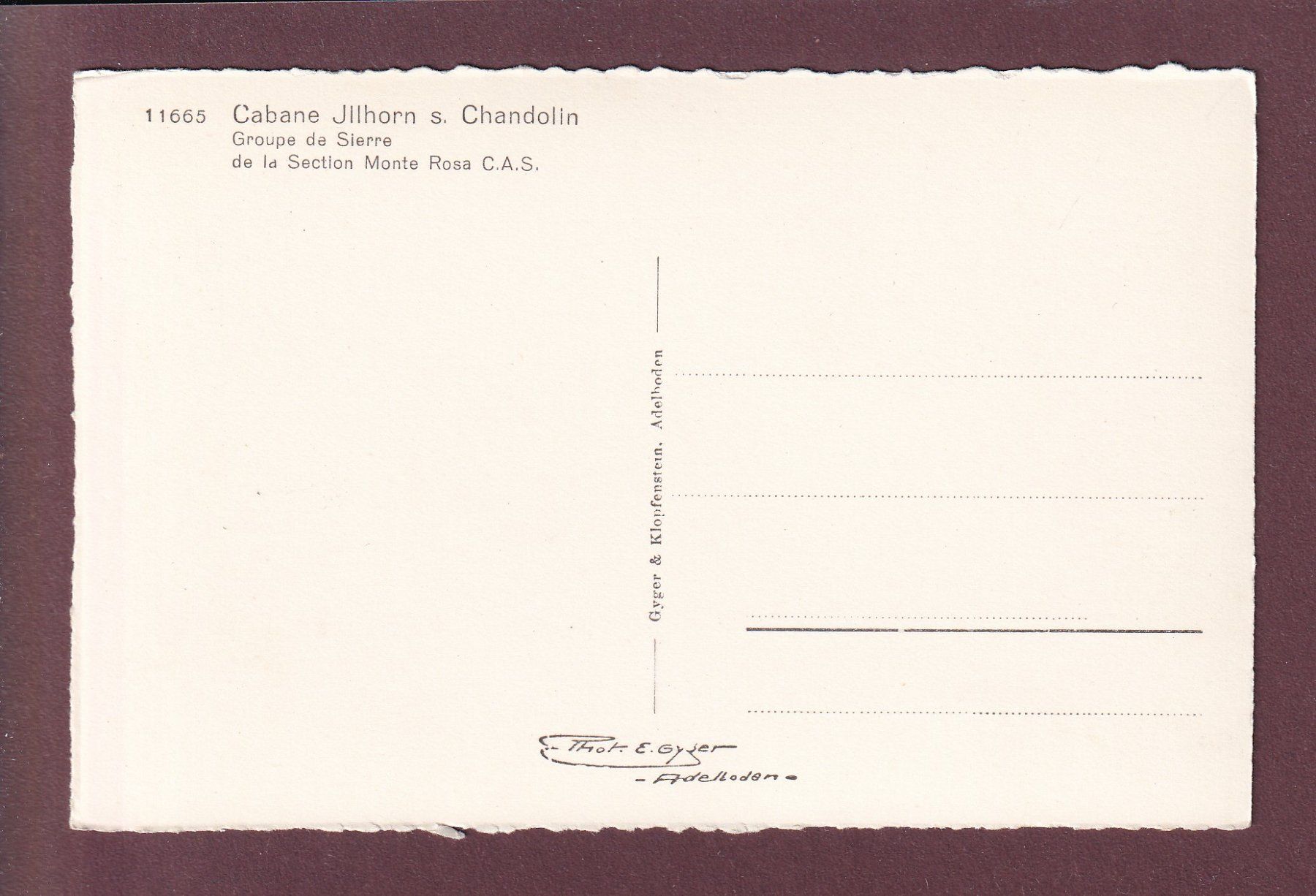 Cartoline postali: Cabane ILLHORN sur Chandolin – Usato da Pully venduto da nicecards 1