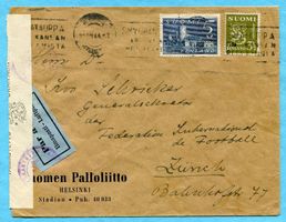Zensurbrief von Helsinki nach Zürich 1944