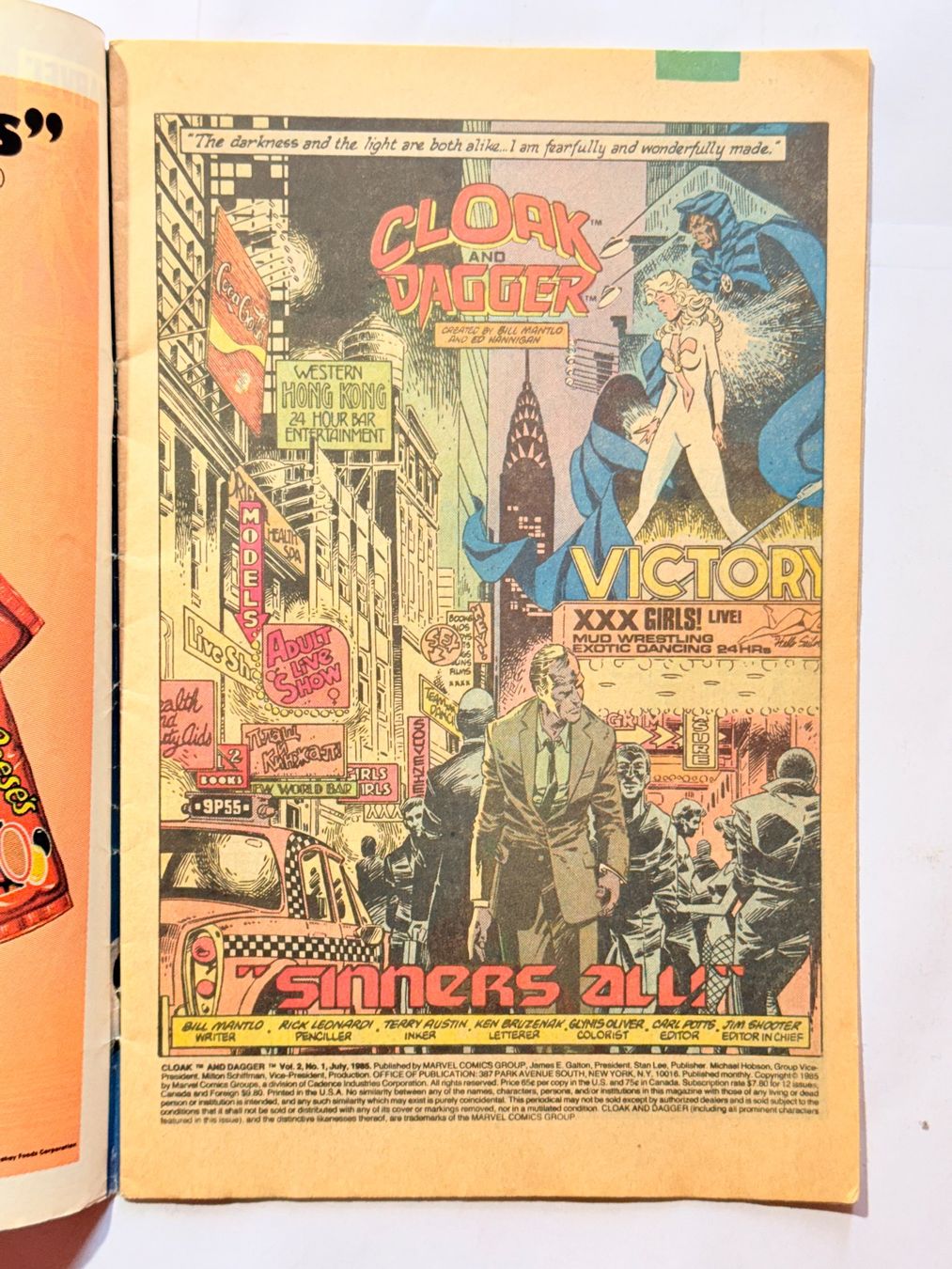 Fumetti: Cloak and Dagger #1, First Issue, Marvel Comic, 1983, Top! – Usato da Zuerich venduto da SonderArt-Wertgut 2