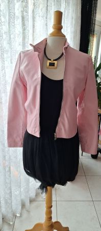 Veste courte cuir rose 36