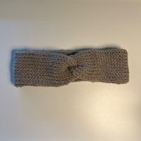 Kinder-Stirnband handgestrickt Taupe 24x7cm NEU