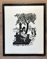 Hübsches altes Scherenschnitt Bild vintage