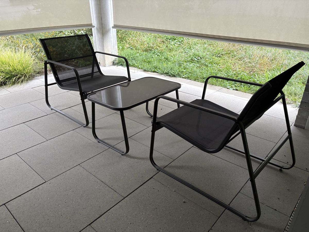 Set di tavolo e panche: Gartenmöbel Set 2x Sessel mit Tisch dunkelgrau – Nuovo (secondo la descrizione) da Kloten venduto da Flower_007