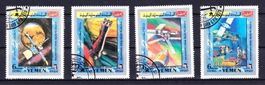 Série 4 timbres Yemen - 1969 - Espace - Obl.