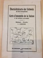 Übersichtskarte der Schweiz mit den Grenzgebieten 1935