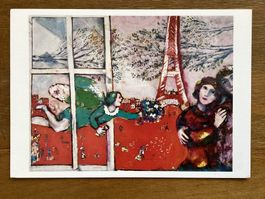 AK Kunstkarte Marc Chagall. Les Mariés de la Tour Eiffel