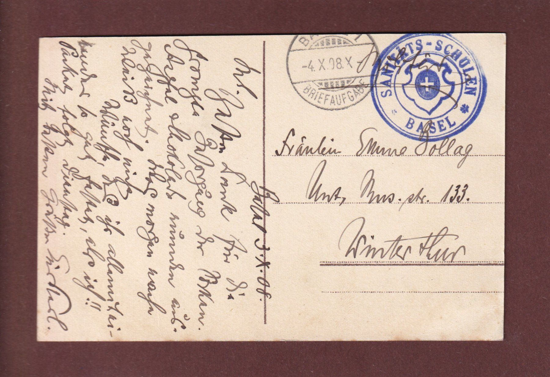 Cartoline postali: BASEL - Rheinufer - 1908 Feldpost – Usato da Pully venduto da nicecards 1