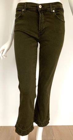 7 For All Mankind Cropped Jeans olive khaki – EU 36