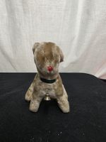 Plüschhund braun mit Glöckchen ca. 14 cm gebrauchter Zustand