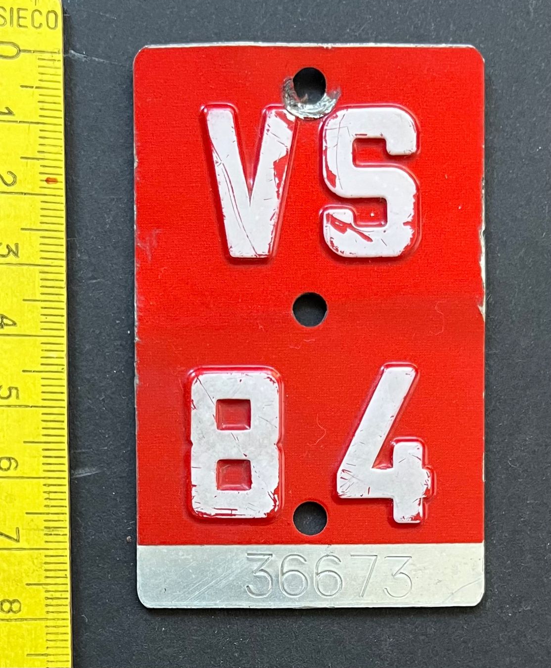 Ecriteaux: VS 84, Wallis/Kanton /Velonummer Nostalgie – D'occasion à Ostermundigen par DaxKarten-75