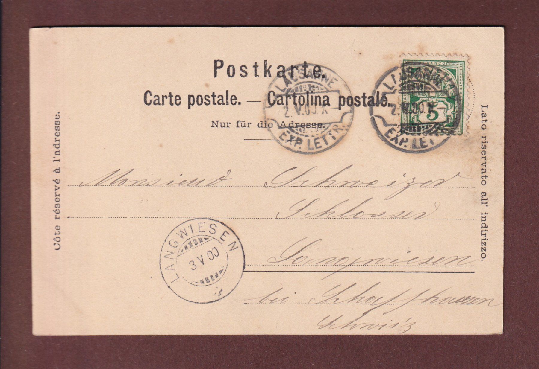 Ansichtskarten: LAUSANNE - Le Grand Pont - 1900 – Gebraucht aus Pully von nicecards 1