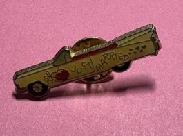 Just Married! Auto Pin/Brosche, Hochzeit, Vintage 💛