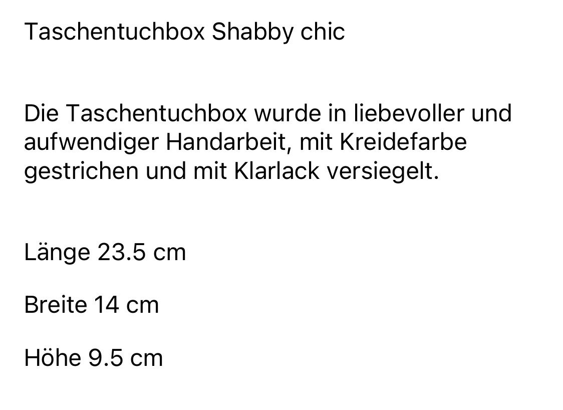 Cassapanche: Shabby Chic Taschetücherbox – Usato da Baden venduto da Tiffany6878 7