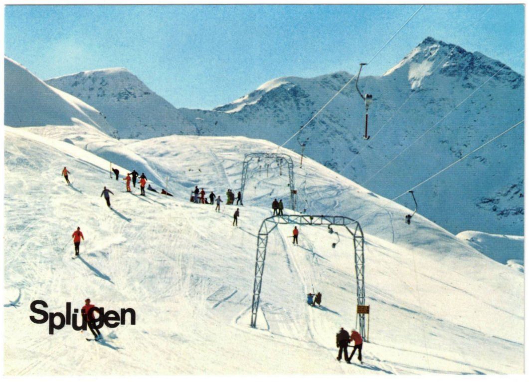 Ansichtskarten: Splügen - Skilift – Gebraucht aus Binningen von Mountainrider