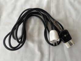 Vintage Stecker-Kabel-Set, 2-polig, guter Zustand!
