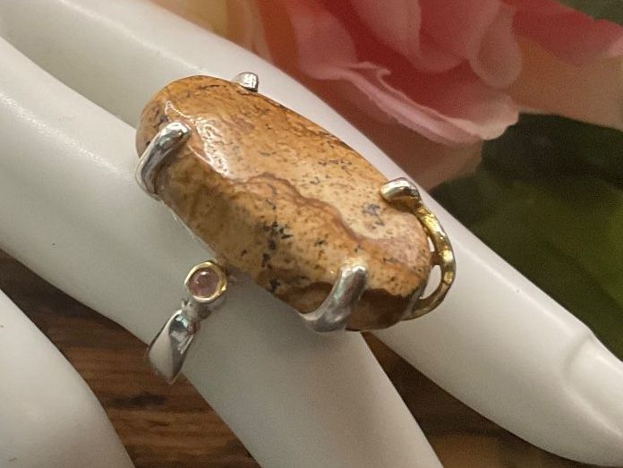 Ringe: Silberring Riesen Landschaftsjaspis, Gr.55.5 – Neu (gemäss Beschreibung) aus luzern von Alpendorf1