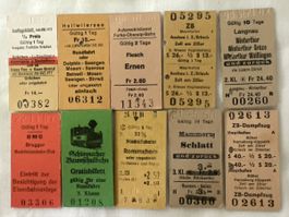 Konvolut alte Billette und Fahrkarten CH