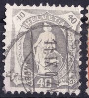Stehende Helvetia 40c Typ II grau 1907 ZNr. 89A, fein