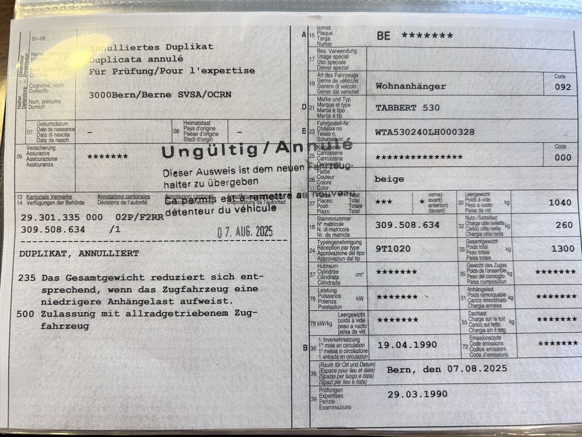 Tabbert Veicoli da campeggio: Tabbert Comtesse 530 mit Gasprüfung und Ausweis – Usato da Basel venduto da Creafox 9