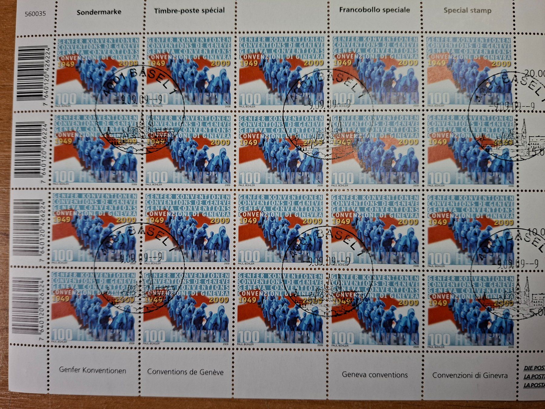 Tutti i francobolli: M1328 - Feuille Convention de Genève 2009 obl. – Usato da Trélex venduto da Phil_Albert