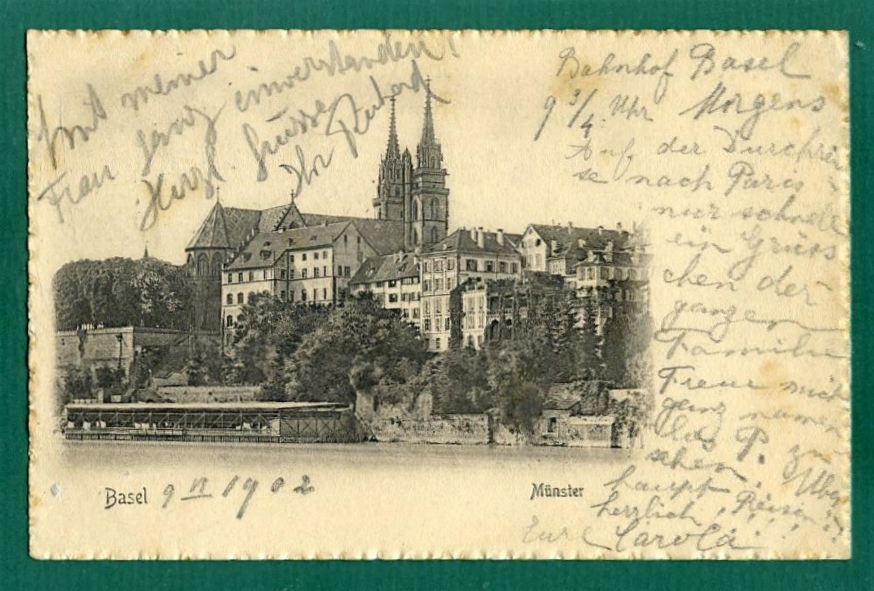 Cartoline postali: Basel, Münster,1902, gelaufen – Usato da Sargans venduto da Hausi1951