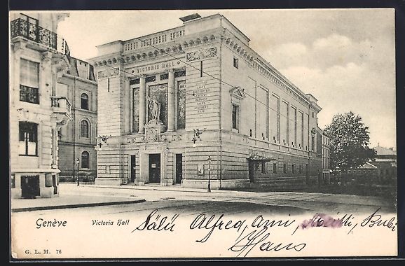 Cartoline postali: AK Genève, Victoria Hall, 1904 – Usato da Berlin venduto da bartko-reher