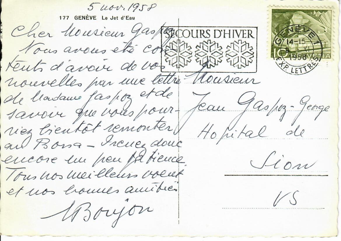 Ansichtskarten: Genève  1958 – Gebraucht aus Hochdorf von Ziegel-16 1