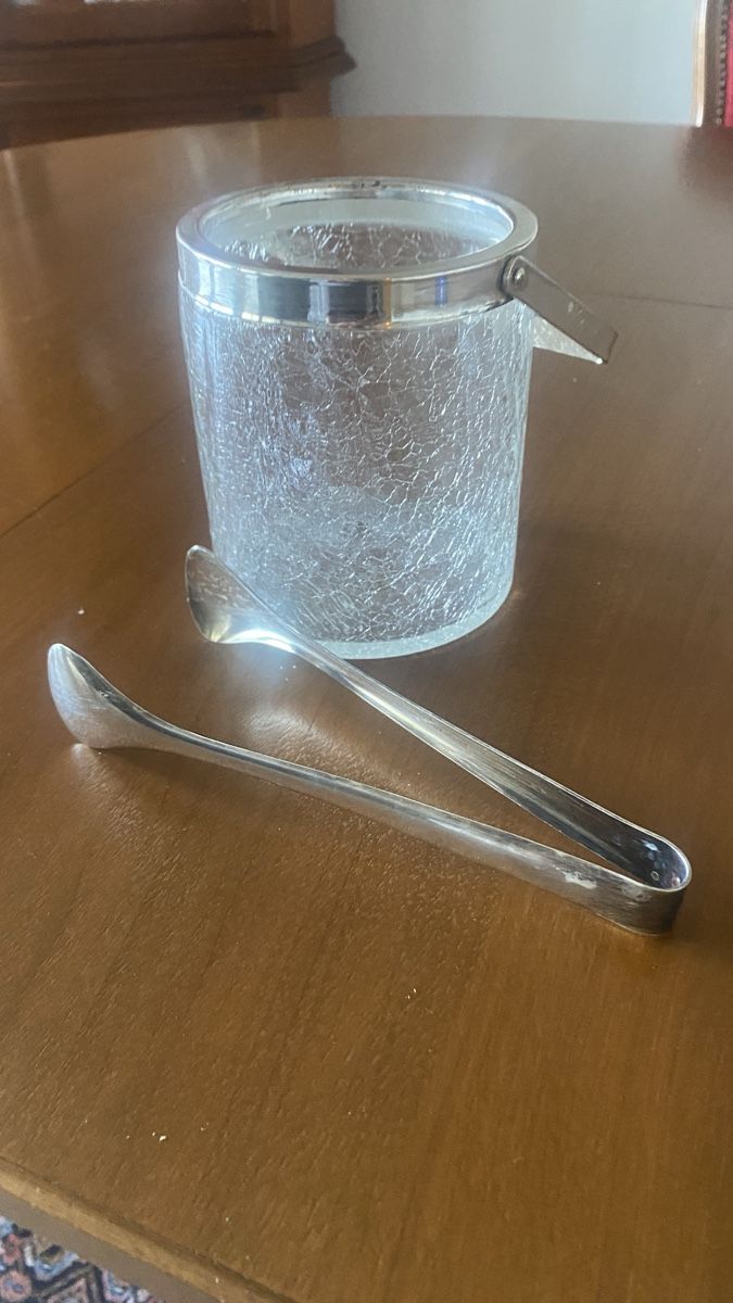 Contenitori & Simili: Eiswürfelbehälter mit Eiszange, Krakelee-Optik, Vintage – Usato da luzern venduto da bar_5gtr 8