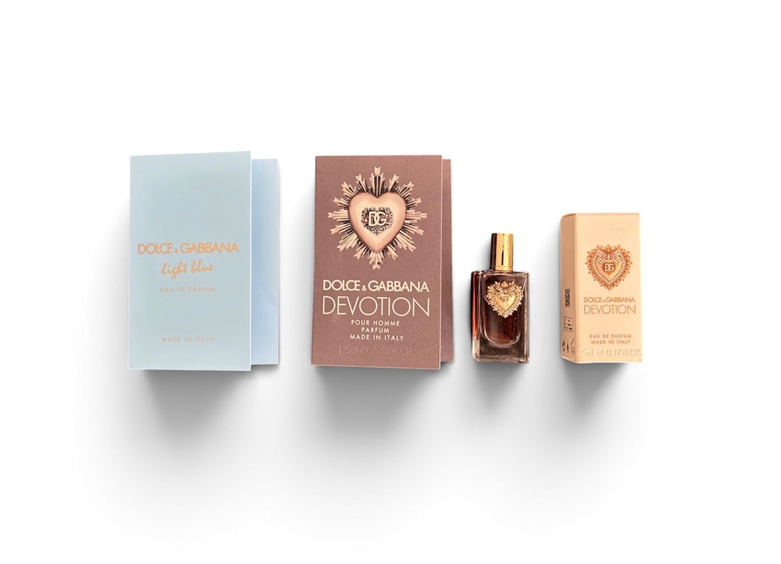 Dolce & Gabbana Profumi & Eau de Toilette: Dolce & Gabbana Devotion EdP 5 ml Miniatur, 2 x Probe NEU – Nuovo e nell'imballaggio originale da Gossau SG venduto da Parfum_and_Co