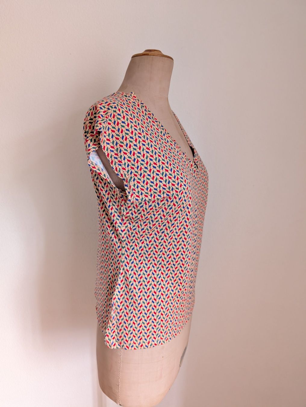 King Louie Top: King Louie Top Beige gemustert M – Usato da Luzern venduto da lal_8z2w 1