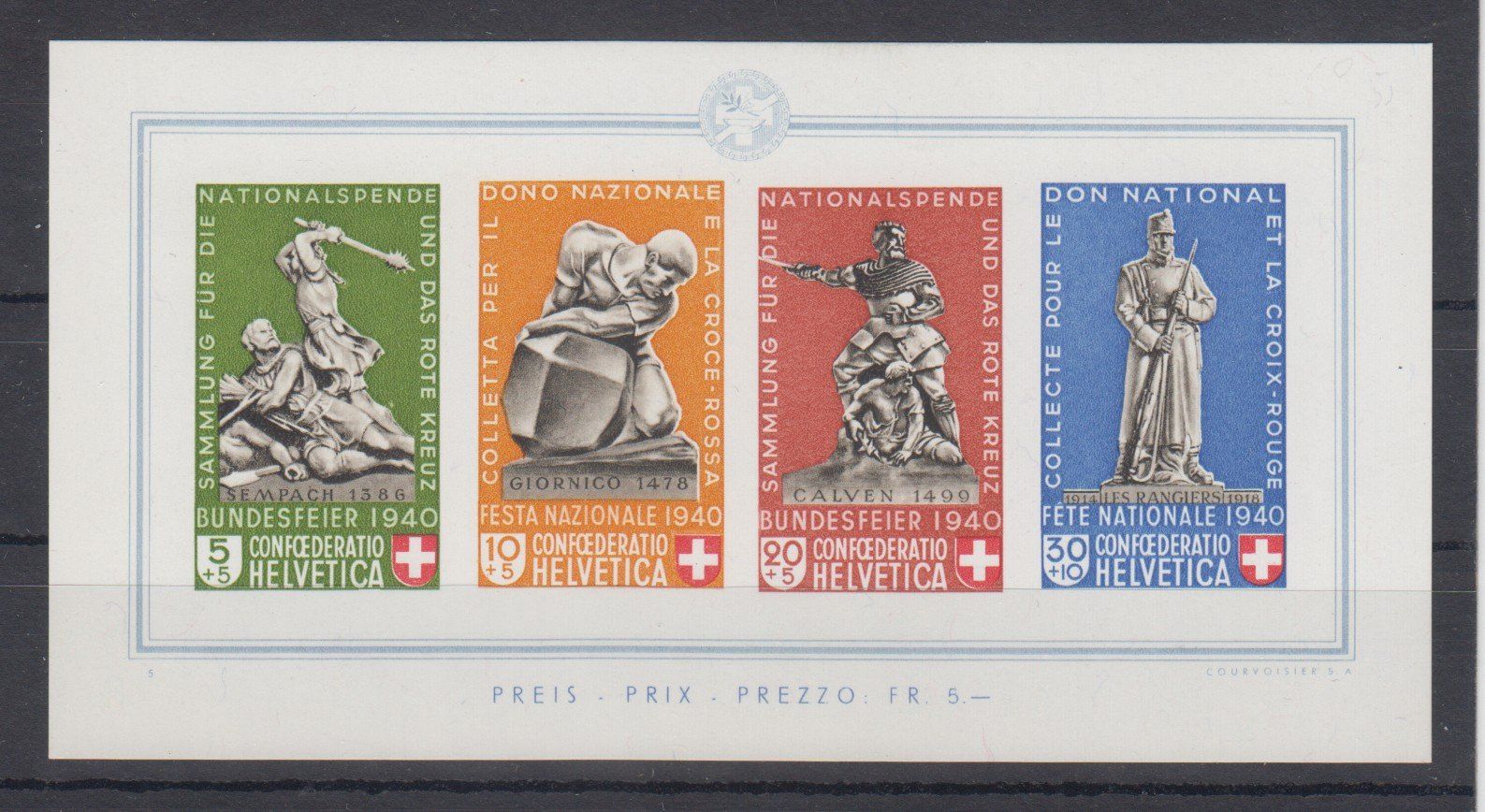 Alle Briefmarken: Bloc Pro Patria 12 neuf** – Gebraucht aus Boécourt von Denteles66