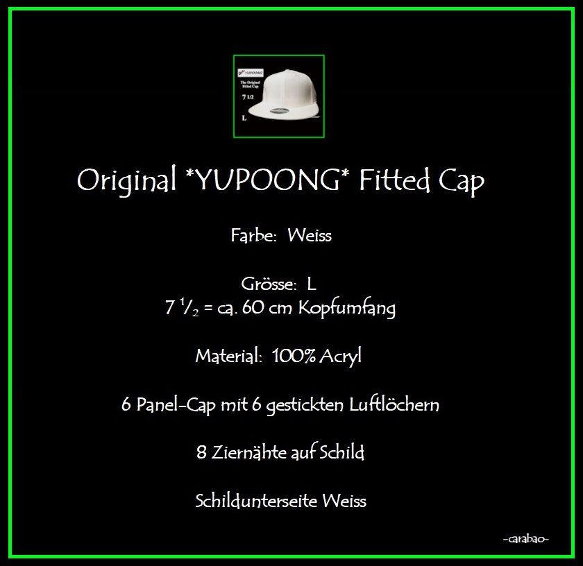 Copricapi, berretti & cappellini: Original YUPOONG Fitted Cap / Weiss / Gr. L – Nuovo (secondo la descrizione) da Winterthur venduto da -carabao- 7