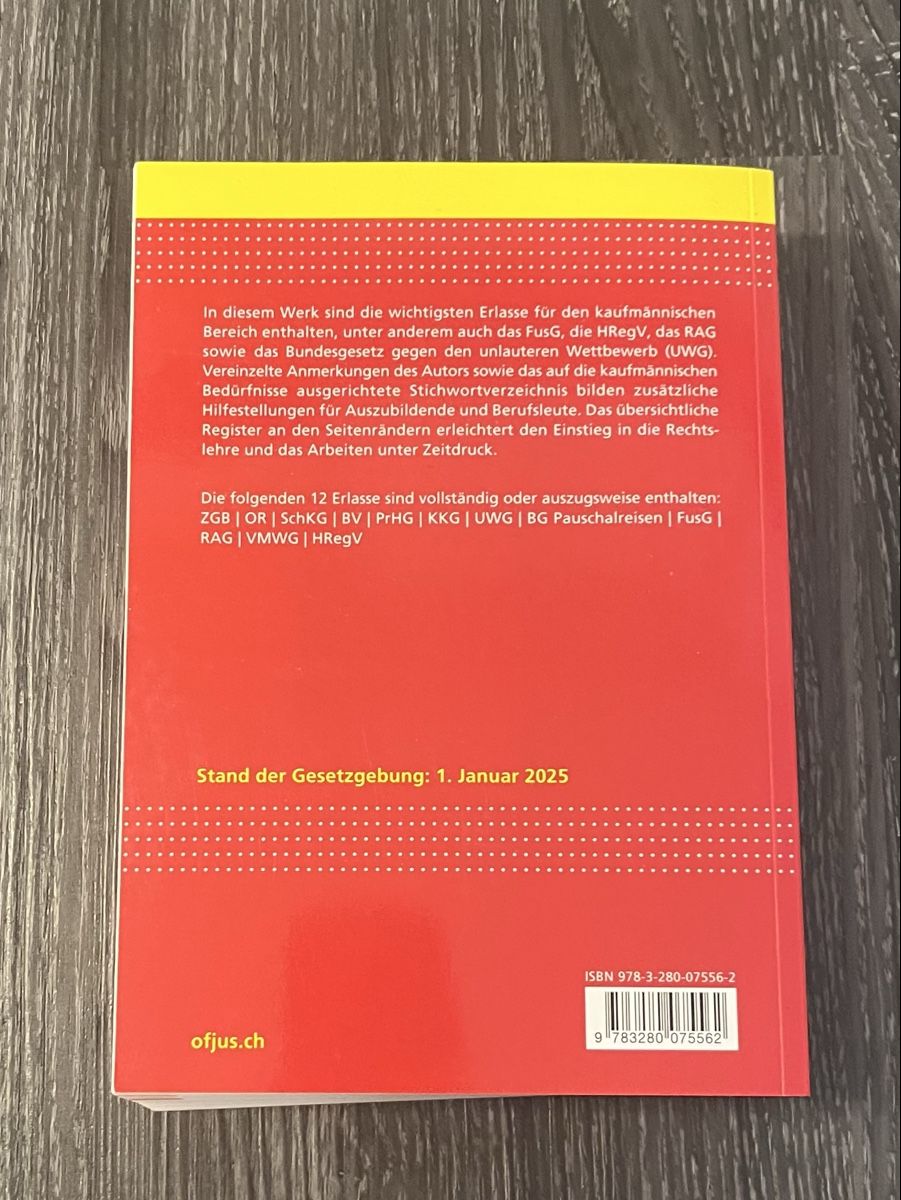 Bücher: ZGB OR - 22. Auflage 2025/26 – Neu (gemäss Beschreibung) aus Egg b. Zürich von Paman1999 1