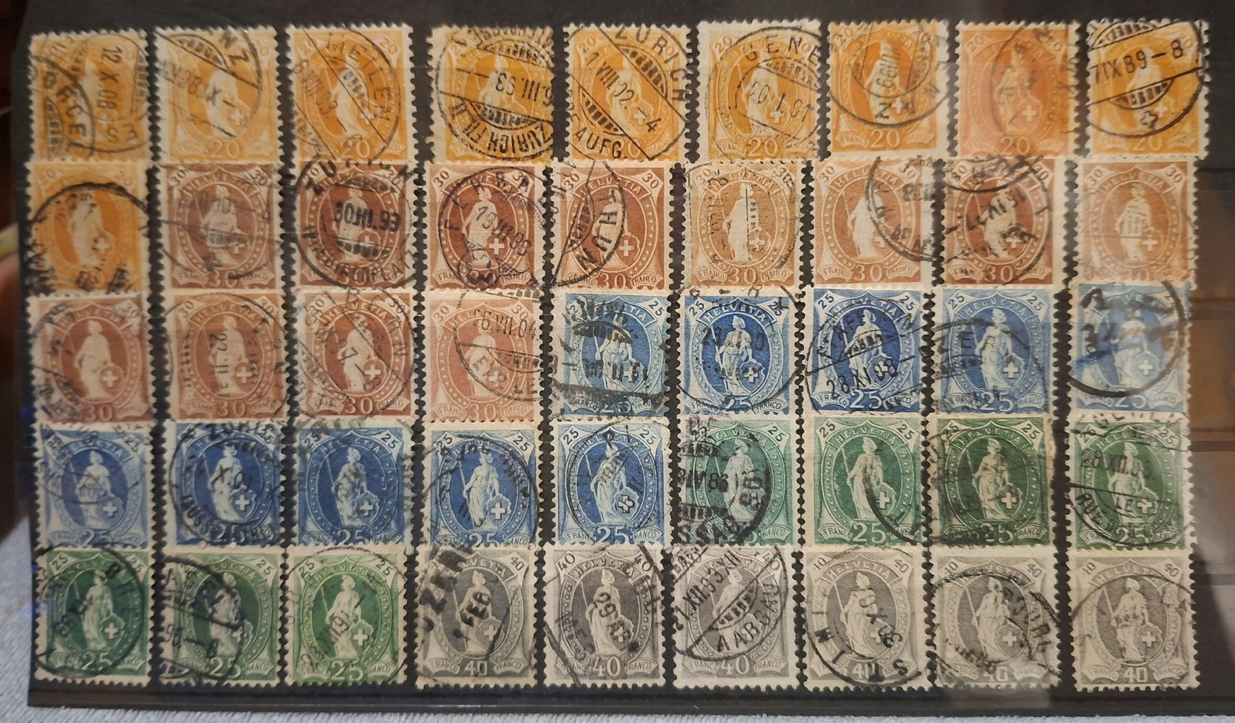 Tutti i francobolli: Lot stehende Helvetia Div. 83Stk. – Usato da Balgach venduto da SIMEON27 7