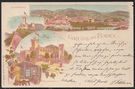 Gruss  aus  Baden  1903  Litho