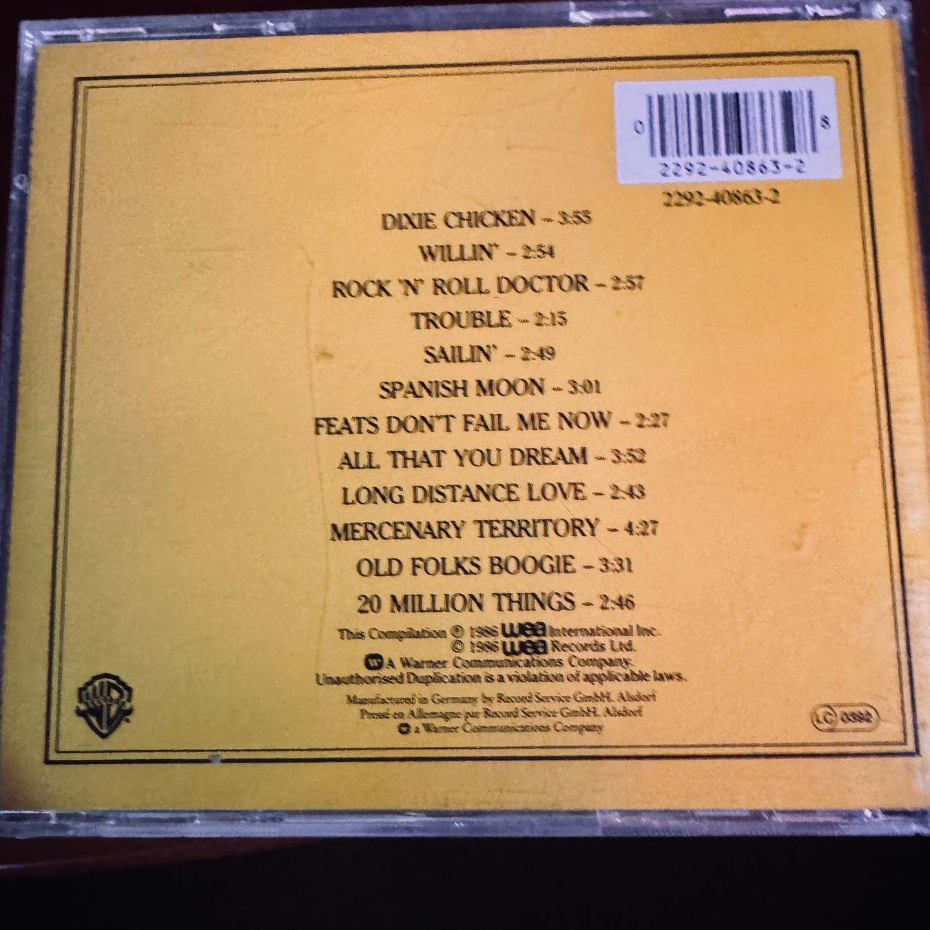 CD: Little Feat - As Time Goes By CD – Usato da Merligen venduto da barratt 1