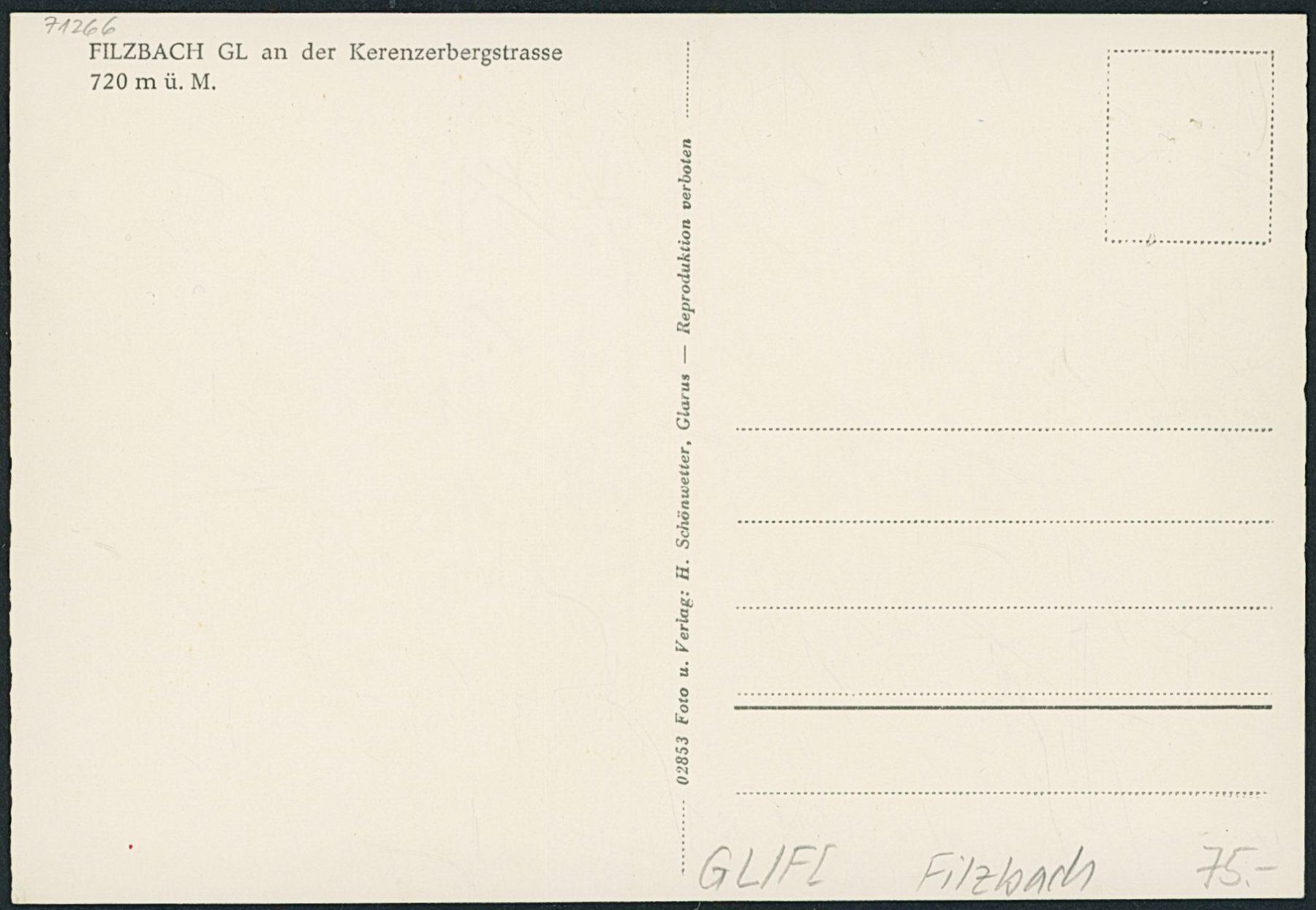 Cartoline postali: GL Filzbach – Nuovo (secondo la descrizione) da Schindellegi venduto da masutka7 1