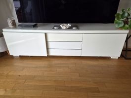 TV-Bank Fernsehmöbel, inkl. Glas Deckplatte, Ikea 180x41x49