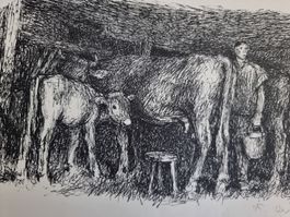Fritz Deringer (1903-1950) Lithographie Handsigniert