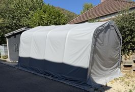 Zelt Garage 3,3x4,8m, PVC-Plane, grau, Statisch sehr robust