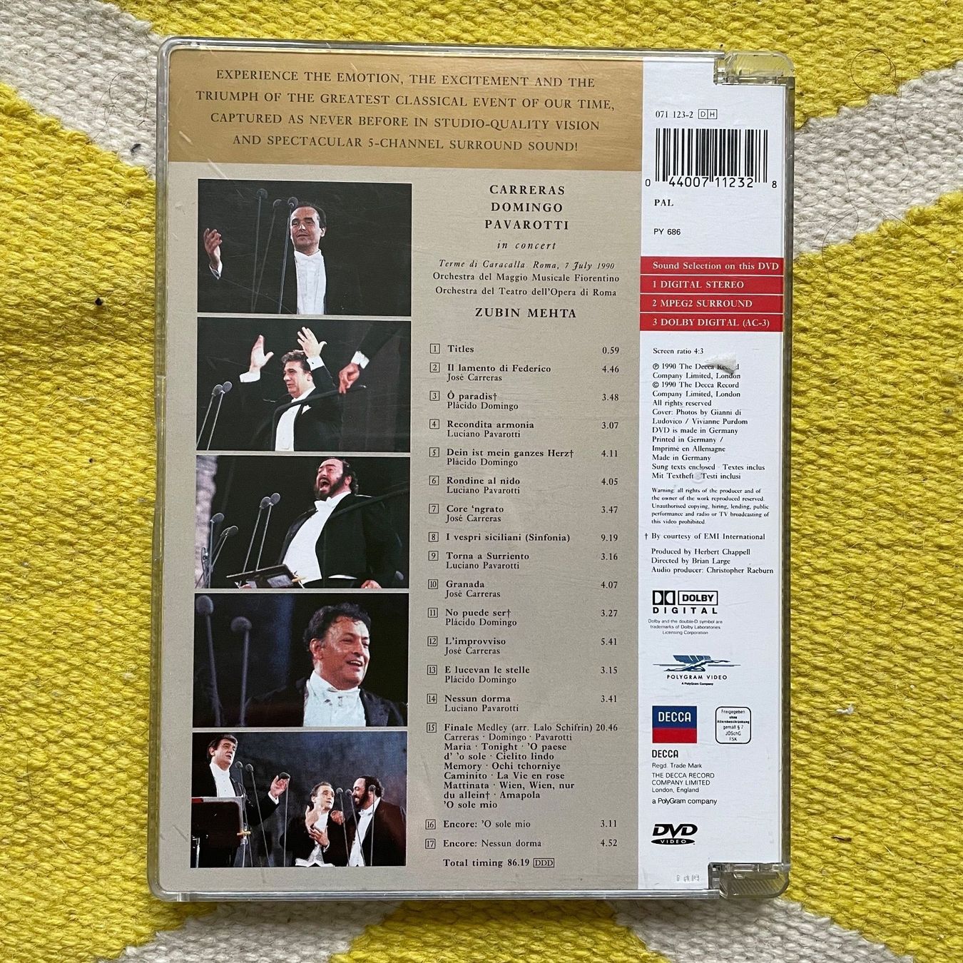 Tutti i DVDs: THE ORIGINAL THREE TENORS-DVD CONCERT – Usato da Rorschacherberg venduto da CD-Roli 2