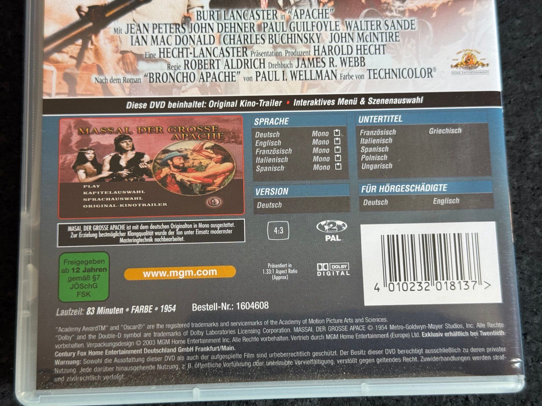 Tutti i DVDs: MASSAI der grosse Apache Western DVD DE/EN/FR/IT/SP – Usato da Fribourg venduto da tschjoly 3