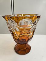 Glasvase vintage bernsteinfarben (Ocker), Mid Century Design
