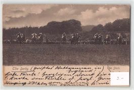Schöne alte Postkarte Pferderennen 1904 ENGLAND