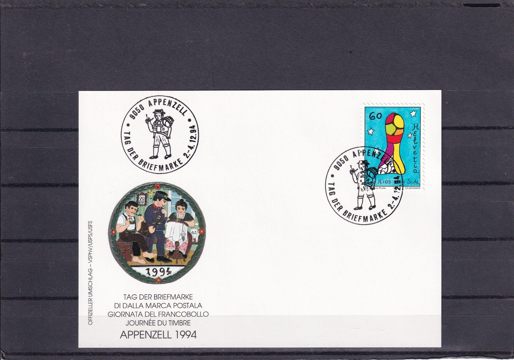 Tutti i francobolli: Tag der Briefmarke 1994 Appenzell 2.-4.12.1994 – Usato da Birsfelden venduto da chr_yq2g