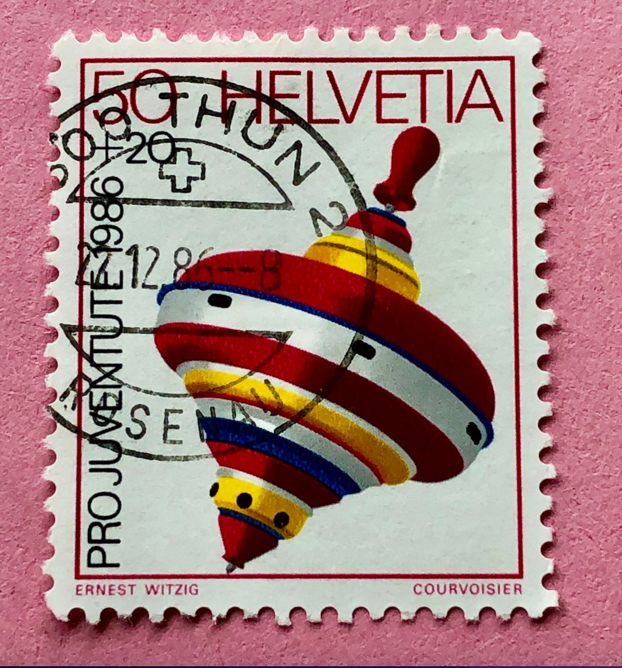 Alle Briefmarken: Nr.J 299 Kreisel Pro Juventute GESTEMPELT  Thun – Gebraucht aus Aarau von Billa007