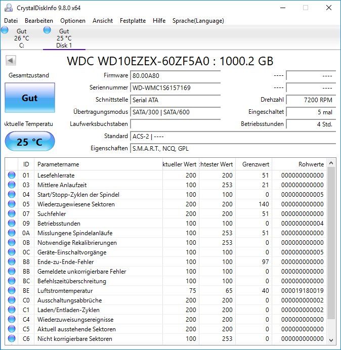 Western Digital Harddisks: Western Digital 3,5 Zoll SATA HDD 1TB, Neuwertig – Neu (gemäss Beschreibung) aus Rombach von Mercurius_02 2