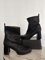 Stiefeletten Damen schwarz Leder Blockabsatz Grösse 41