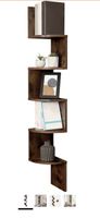 VASAGLE Wall Shelf Corner Vintage 5 Tiers Brown