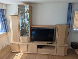 Wohnwand, Holz, viel Stauraum